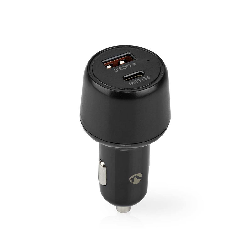 Nedis Car Charger Smartphone Sort Cigartænder Hurtig opladning Automatisk