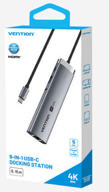 Vention TGVHB interface hub USB Type-C 5000 Mbit/s Grå