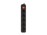 Lanberg PS1-05F-0300-BK stikdåse 3 m 5 AC stikkontakt(er) Indendørs Sort