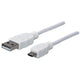 Manhattan 323987 USB-kabel USB 2.0 1 m USB A Micro-USB B 0,48 Gbit/sek. Hvid