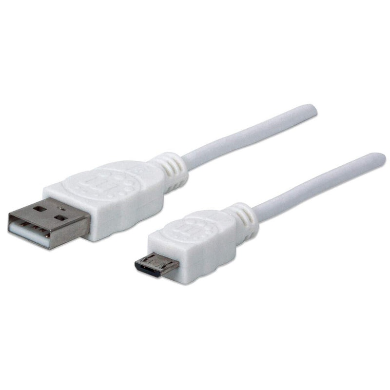 Manhattan 323987 USB-kabel USB 2.0 1 m USB A Micro-USB B 0,48 Gbit/sek. Hvid