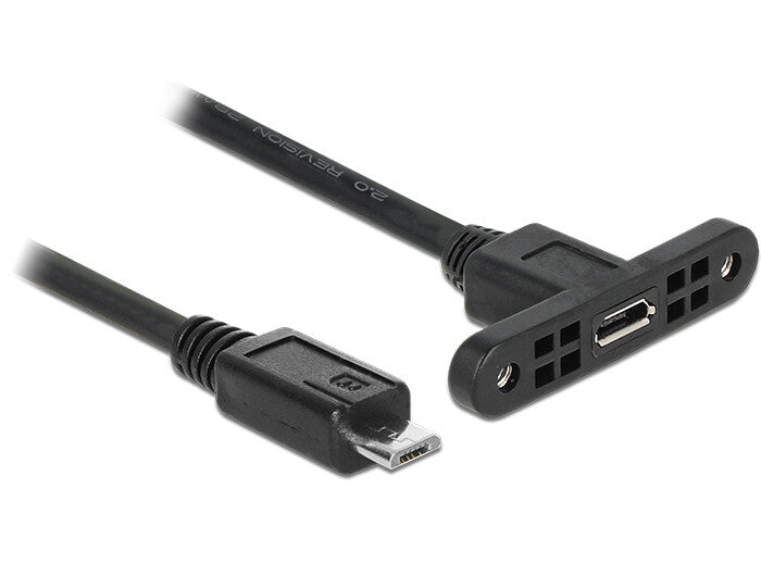 DeLOCK 1m, 2xUSB2.0 Micro-B USB-kabel USB 2.0 Micro-USB B 0,48 Gbit/sek. Sort