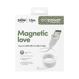 PanzerGlass empower™ by ® Magnetic 240W USB-C to USB-C Kabel | USB 2.0 | 1.5M | Silver White