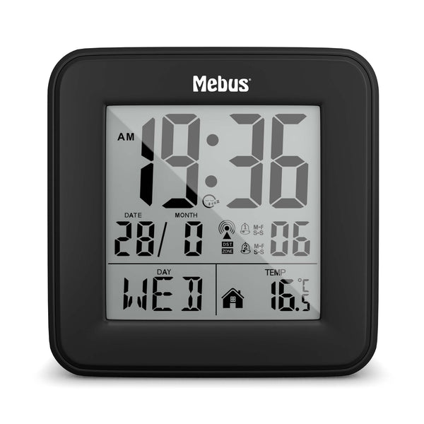 Mebus 25595 vækkeur Digital alarmur Sort
