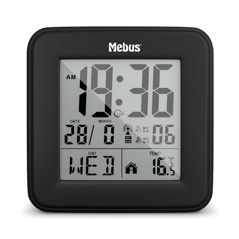 Mebus 25595 vækkeur Digital alarmur Sort