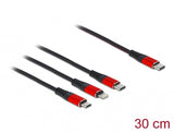 DeLOCK 86710 USB-kabel USB 2.0 0,3 m USB C USB C/Micro-USB B/Lightning Sort, Rød