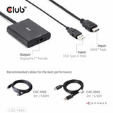 CLUB3D CAC-1335 videokabel adapter 1 m HDMI + USB DisplayPort Sort