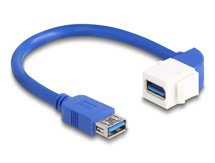 DeLOCK 86964 USB-kabel USB 3.2 Gen 1 (3.1 Gen 1) 0,2 m USB A 5 Gbit/sek. Blå, Hvid