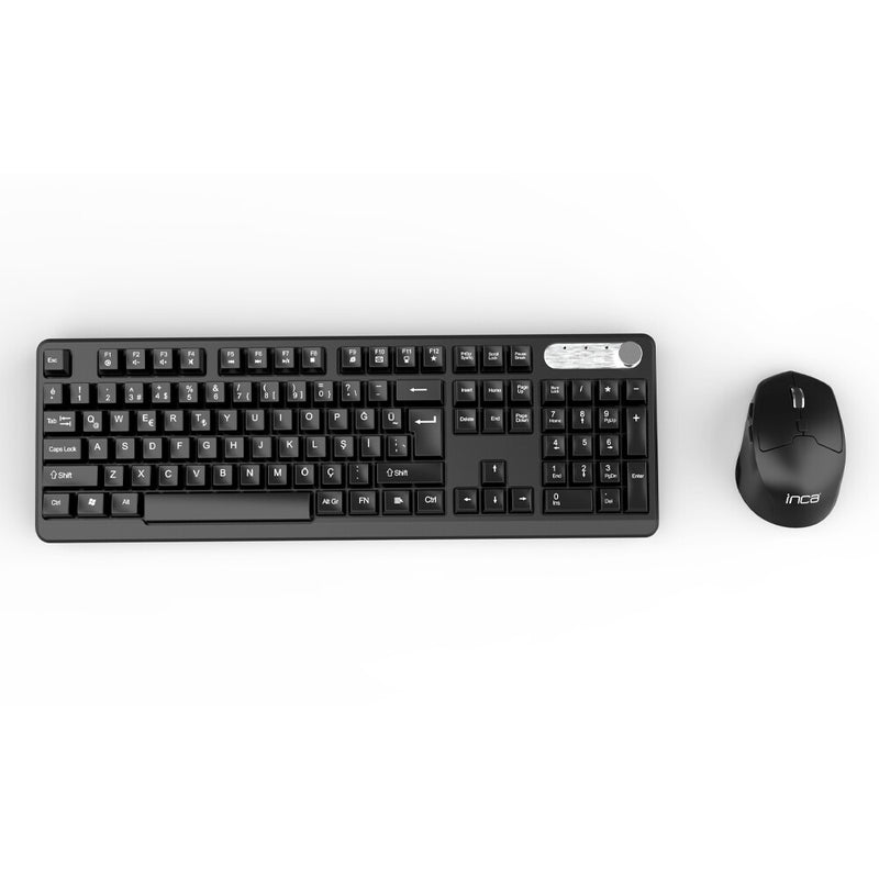 Inca IWS-549U tastatur Mus inkluderet Kontor RF trådløs + USB Sort