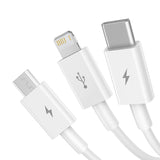 Baseus Superior USB-kabel USB 2.0 1,5 m USB A USB C/Micro USB A/Lightning 0,48 Gbit/sek. Hvid