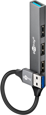 Goobay 74456 interface hub USB 3.2 Gen 1 (3.1 Gen 1) Type-A 5000 Mbit/s Lys grå