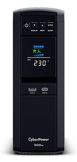 CyberPower CP1600EIPFCLCD UPS-enhed Interaktivt indgangsstik 1,6 kVA 1000 W 6 AC stikkontakt(er)