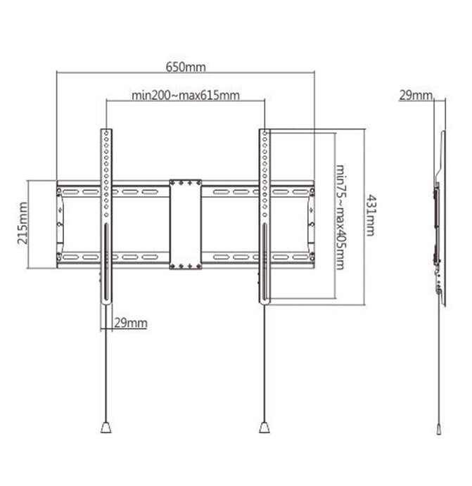 Gembird WM-80F-01 tv-beslag 2,03 m (80") Sort
