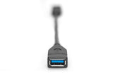 Digitus AK-300315-001-S USB-kabel USB 3.2 Gen 1 (3.1 Gen 1) 0,15 m USB C USB A Sort