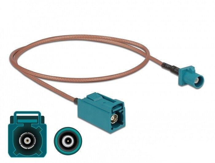 DeLOCK 90004 koaxial kabel RG-316/U 0,5 m FAKRA Z Beige, Blå