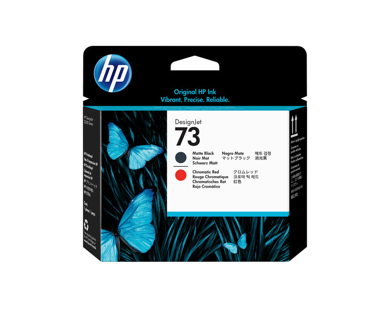 HP 73 DesignJet-skrivehoved, mat sort/kromatisk rød