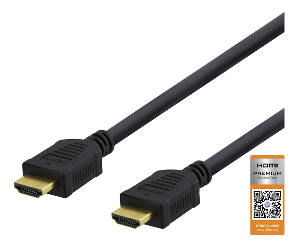 Deltaco HDMI-1020D HDMI-kabel 2 m HDMI Type A (Standard) Sort