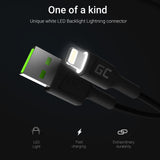 Green Cell KABGC12 Lightning kabel 2 m Sort