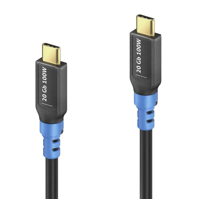 PureLink FI-U400-005 USB-kabel USB4 Gen 2x2 0,5 m USB C 20 Gbit/sek. 100 W Sort, Blå