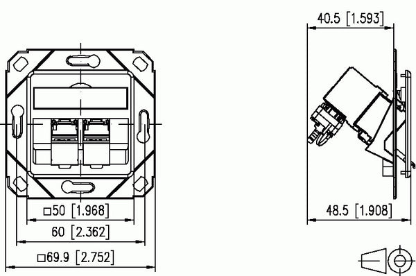 METZ CONNECT 130B12D21102-E stikkontakt RJ-45 Hvid