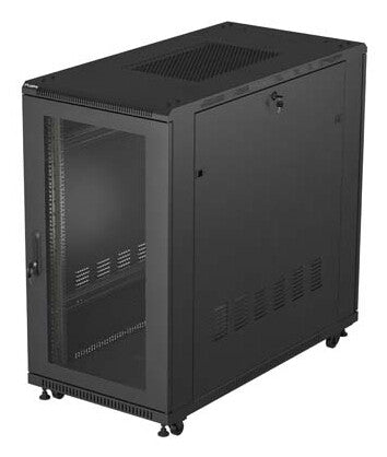 Lanberg FF01-6222-23B stativ 22U Fritstående reol Sort
