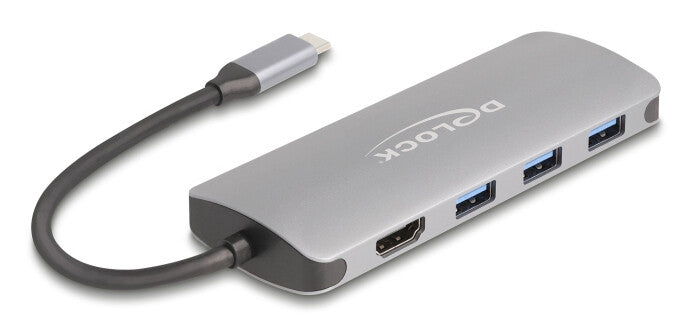 DeLOCK 64323 interface hub USB 3.2 Gen 2 (3.1 Gen 2) Type-C 10000 Mbit/s Grå