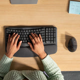 Logitech Wave Keys and Lift Combo tastatur Mus inkluderet Universel Bluetooth QWERTZ Tysk Grafit