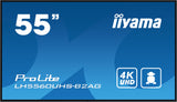 iiyama LH5560UHS-B2AG skilte display Digital A-tavle 138,7 cm (54.6") LED Wi-Fi 500 cd/m² 4K Ultra HD Sort Indbygget processer Android 11 24/7