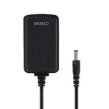 Deltaco Strømforsyning 12V DC/2A, sort