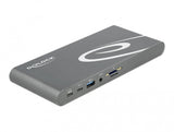 DeLOCK 87772 dockingstation Ledningsført Thunderbolt 3 Grå