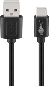 Goobay 55468 USB-kabel USB 2.0 1,8 m USB C USB A Sort