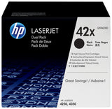 HP Originale 42X LaserJet-tonerpatroner med høj kapacitet, sort, 2-pak