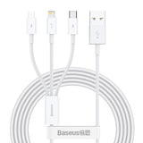 Baseus Superior USB-kabel USB 2.0 1,5 m USB A USB C/Micro USB A/Lightning 0,48 Gbit/sek. Hvid