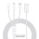 Baseus Superior USB-kabel USB 2.0 1,5 m USB A USB C/Micro USB A/Lightning 0,48 Gbit/sek. Hvid