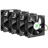 Inter-Tech 88887290 Computerkølesystem Computerkabinet Ventilator 8 cm Sort 4 stk