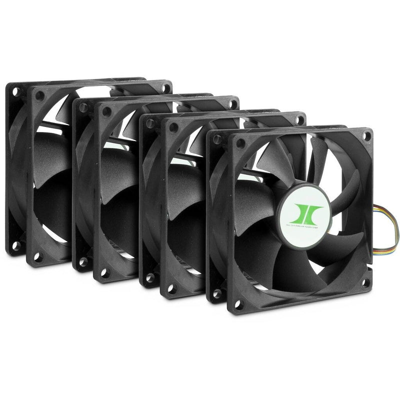 Inter-Tech 88887290 Computerkølesystem Computerkabinet Ventilator 8 cm Sort 4 stk