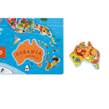 JANOD Magnetic World Map Puzzle English Version Magnetisk puslespil 92 stk Kort