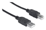 Manhattan 333368 USB-kabel USB 2.0 1,8 m USB A USB B 0,48 Gbit/sek. Sort