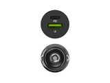 Green Cell GC CADM-GC-38AC - USB-Ladegeraet 38 W 1x USB-C USB-A schwarz Lommelygte, GPS, Hovedtelefoner, Mobiltelefon, Navigator, Andet, Bærbar højttaler, Strømbank, Smartphone, SmartWatch, Tablet, Universel Sort Cigartænder Hurtig opladning Automatisk, I