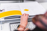 BakkerElkhuizen FlexDesk 630N dokumentholder Akryl, Plast, Gummi, Stål Transparent, Hvid