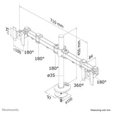 Neomounts FPMA-D960DG skærmbeslag og -stativer 68,6 cm (27") Skrivebord Sort