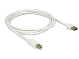 DeLOCK 2m, USB2.0-A/USB2.0-B USB-kabel USB A USB B 0,48 Gbit/sek. Hvid
