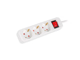 Lanberg PS1-03F-0150-W stikdåse 1,5 m 3 AC stikkontakt(er) Indendørs Hvid