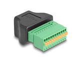 DeLOCK 66244 kabel kønsskifter RJ50 11 pin terminal block Sort, Grøn