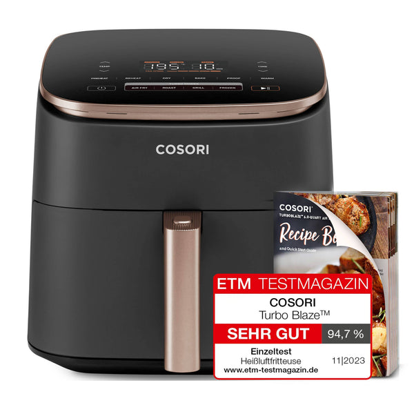 Cosori Turbo Blaze Chef Edition Enkelt 6 L Enkeltstående 1725 W Varmluftsteger Sort, Lyserød guld