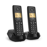 Gigaset BASIC 100 DUO Analog/DECT-telefon Nummervisning Sort