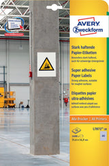 Avery L7872-20 selvklæbende etiket Rektandel Permanent Hvid 1600 stk
