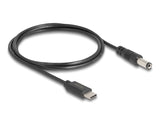 DeLOCK 85397 el-ledning Sort 1 m USB C 5.5 x 2.1 mm
