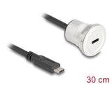 DeLOCK 88183 USB-kabel 0,3 m USB C Sort, Sølv