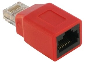 DeLOCK RJ45 Crossover Adapter male - female RJ45 M/F Rød